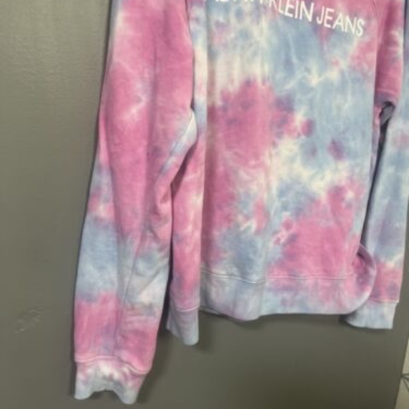 Calvin Klein Tie Dye Crewneck Sweatshirt Size Medium Pink/blue/purple - Picture 4 of 6